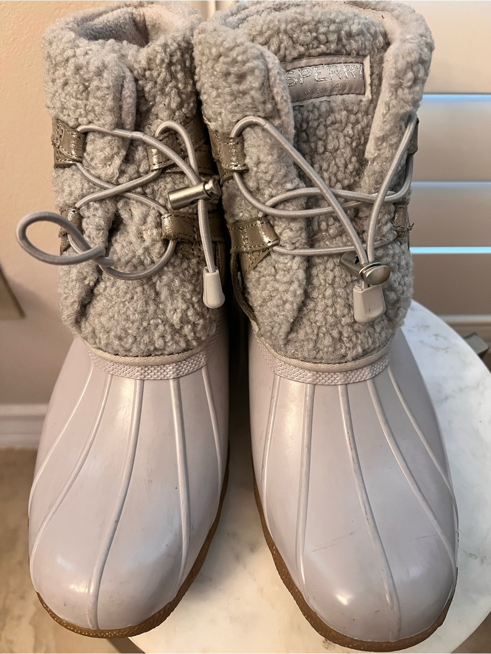 Sperry Light Gray Sherpa Duck Boots - Picture 6 of 8